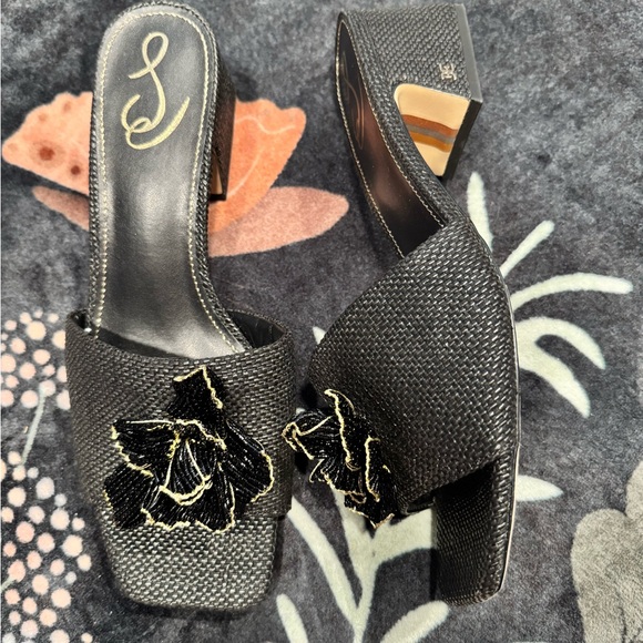 Sam Edelman Shoes - Sam Edelman Black Mules with Textured Detailing